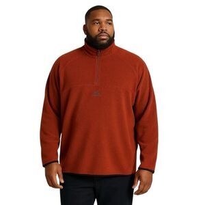 Men's Vintage Adidas Sweatshirt Rust Color Pullover with Zipper  Size 2XL